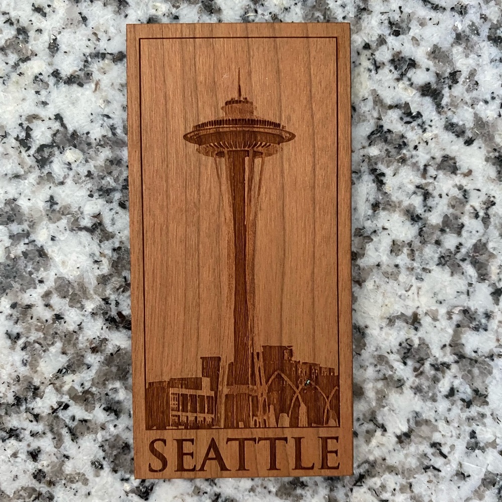 Seattle Refrigerator Magnet (Wood Carved!)